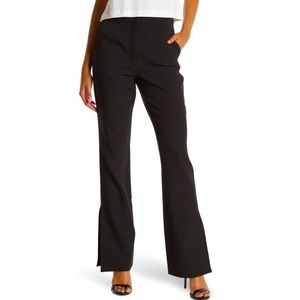 NEW Good American Executive Flared Leg With Side Slit Hem Black Dress Pants NWT